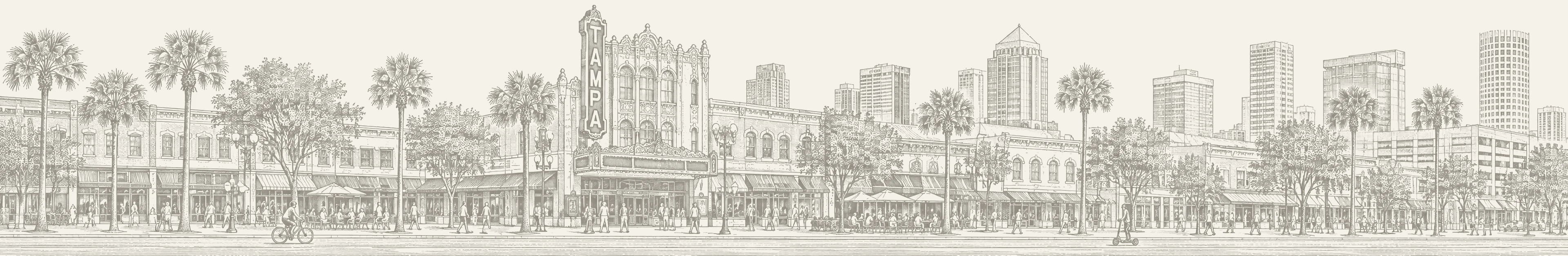 Engraving of the Tampa Theatre marquee